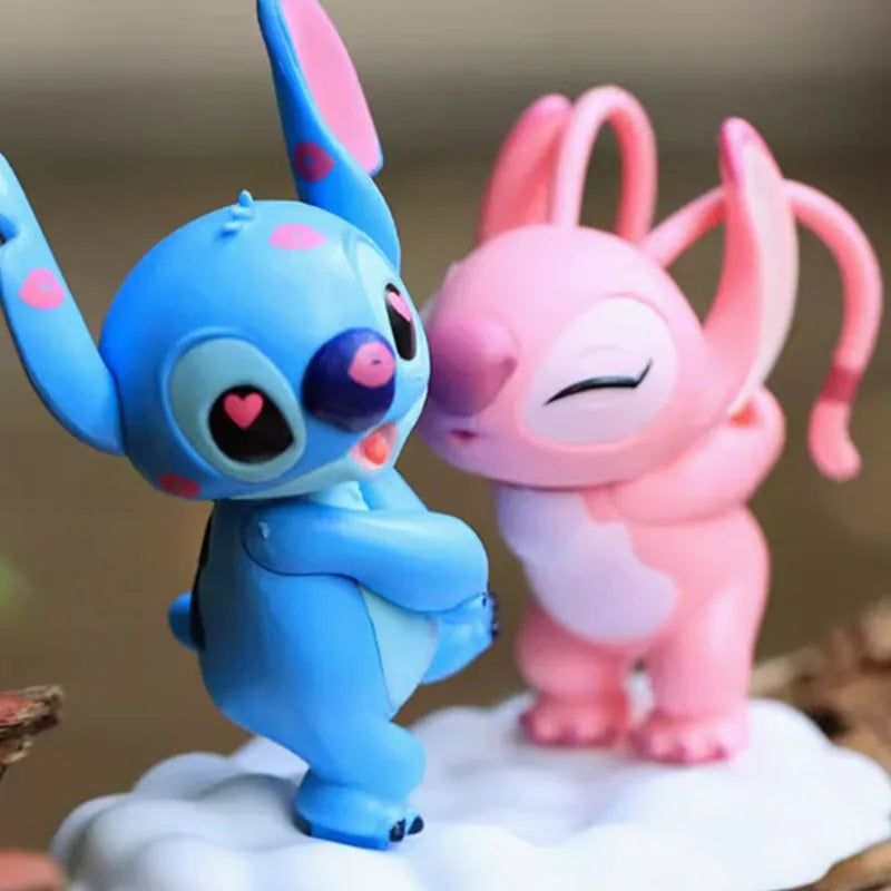 Lilo & Stitch Couple Stitch Handmade Doll Pvc Model Automotive Accessories Valentine'S Day Trendy Play Ornamen Gift For Birthday