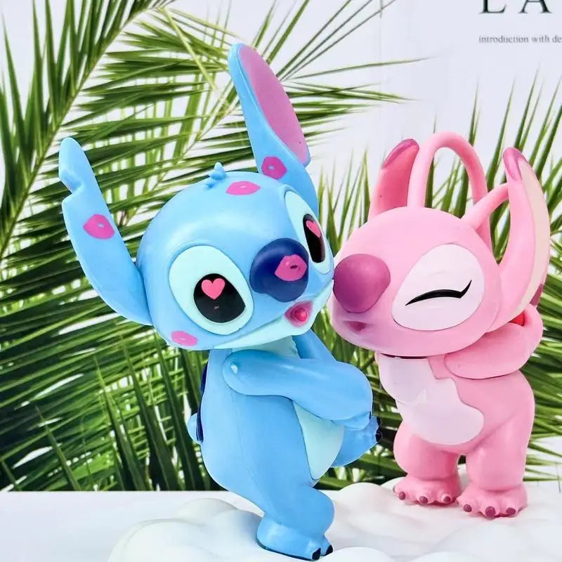 Lilo & Stitch Couple Stitch Handmade Doll Pvc Model Automotive Accessories Valentine'S Day Trendy Play Ornamen Gift For Birthday