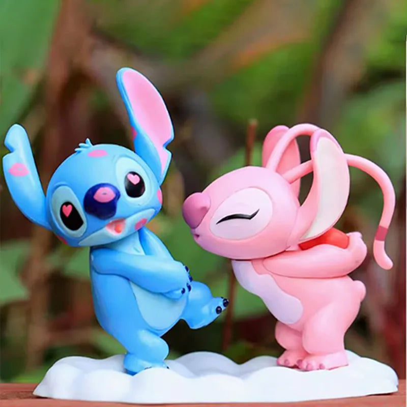 Lilo & Stitch Couple Stitch Handmade Doll Pvc Model Automotive Accessories Valentine'S Day Trendy Play Ornamen Gift For Birthday