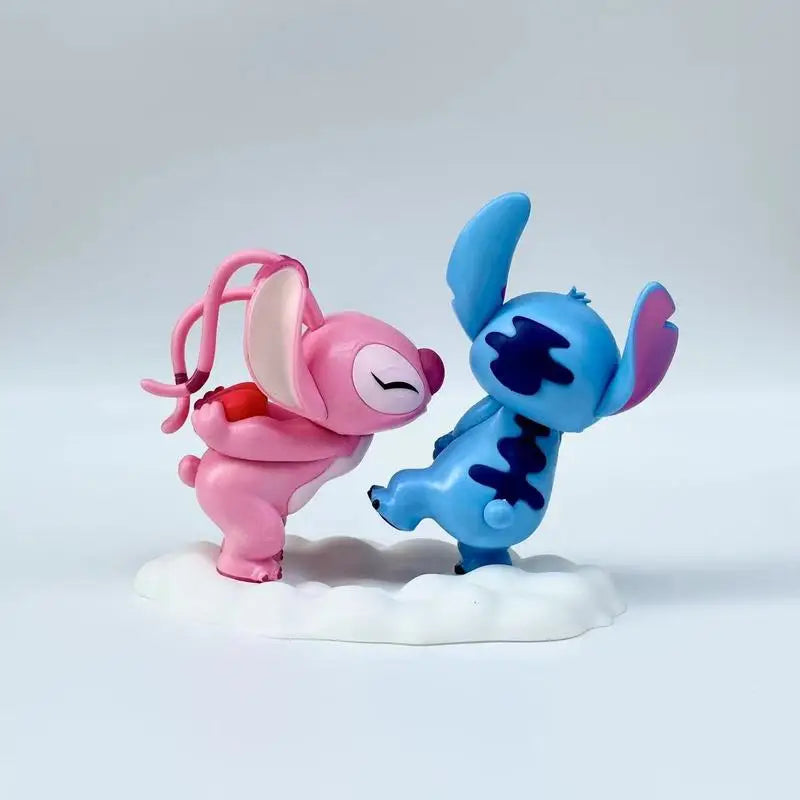 Lilo & Stitch Couple Stitch Handmade Doll Pvc Model Automotive Accessories Valentine'S Day Trendy Play Ornamen Gift For Birthday